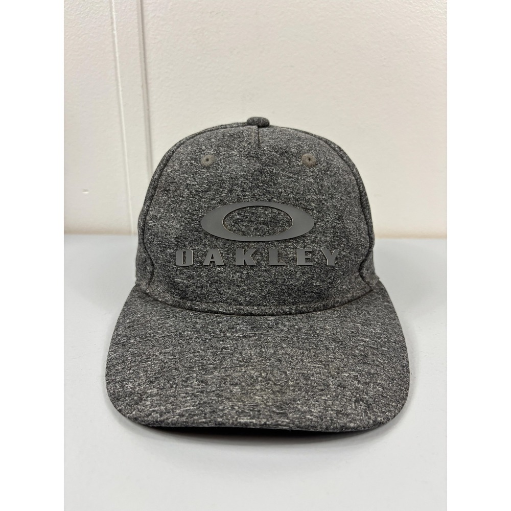 Oakley Hat Baseball Cap Strap Back One Size Gray Performance Fit Logo Mens